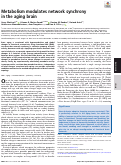 Cover page: Metabolism modulates network synchrony in the aging brain
