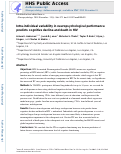 Cover page: Intraindividual Variability in Neuropsychological Performance Predicts Cognitive Decline and Death in HIV