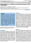 Cover page: Social media use in residency recruitment during the COVID-19 pandemic