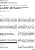 Cover page: Plasmodesmata during development: re-examination of the importance of primary, secondary, and branched plasmodesmata structure versus function