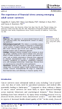 Cover page: The experience of financial stress among emerging adult cancer survivors