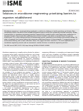 Cover page: Solutions in microbiome engineering: prioritizing barriers to organism establishment