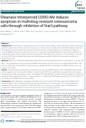 Cover page: Oleanane triterpenoid CDDO-Me induces apoptosis in multidrug resistant osteosarcoma cells through inhibition of Stat3 pathway