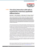 Cover page: Vinculins interaction with talin is essential for mammary epithelial differentiation