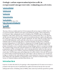 Cover page: Geologic carbon sequestration injection wells in overpressured storage reservoirs: estimating area of review