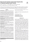 Cover page: Ideas from the Frontline: Improvement Opportunities in Federally Qualified Health Centers.