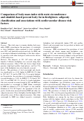 Cover page: Comparison of body mass index with waist circumference and skinfold-based percent body fat in firefighters: adiposity classification and associations with cardiovascular disease risk factors.