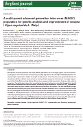 Cover page: A multi‐parent advanced generation inter‐cross (MAGIC) population for genetic analysis and improvement of cowpea (Vigna unguiculata L. Walp.)