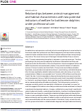 Cover page: Relationships between animal management and habitat characteristics with two potential indicators of welfare for bottlenose dolphins under professional care