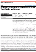 Cover page: Removal of dissolved organic carbon in the West Pacific hadal zones.