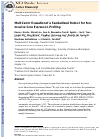 Cover page: Multicenter evaluation of a standardized protocol for noninvasive gene expression profiling