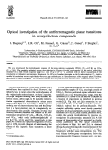 Cover page: Optical investigation of the antiferromagnetic phase transitions in heavy-electron compounds