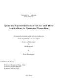 Cover page: Quantum Representations of MCGs and Their Applications to Quantum Computing