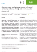 Cover page: Fusobacterium nucleatum promotes colorectal cancer by inducing Wnt/β‐catenin modulator Annexin A1