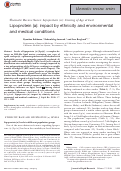 Cover page: Lipoprotein (a): impact by ethnicity and environmental and medical conditions