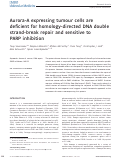 Cover page: Aurora‐A expressing tumour cells are deficient for homology‐directed DNA double strand‐break repair and sensitive to PARP inhibition