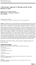 Cover page: A Bioeconomic Approach to Marriage and the Sexual Division of Labor