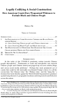 Cover page: Legally Codifying A Social Construction: How American Courts Have Weaponized Whiteness to Exclude Black and Chinese People