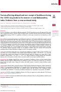 Cover page: Factors affecting delayed and non-receipt of healthcare during the COVID-19 pandemic for women in rural Maharashtra, India: Evidence from a cross-sectional study