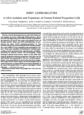 Cover page: In Vitro Isolation and Expansion of Human Retinal Progenitor Cells