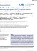 Cover page: Guidelines for Reasonable and Appropriate Care in the Emergency Department 2 (GRACE‐2): Low‐risk, recurrent abdominal pain in the emergency department