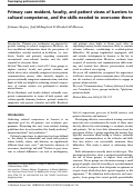 Cover page: Primary care resident, faculty, and patient views of barriers to cultural competence, and the skills needed to overcome them.