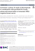 Cover page: Correction: a phase 1b study of zilovertamab in combination with paclitaxel for locally advanced/unresectable or metastatic HER2-negative breast cancer