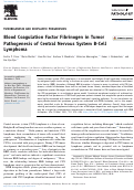 Cover page: Blood Coagulation Factor Fibrinogen in Tumor Pathogenesis of Central Nervous System B-Cell Lymphoma