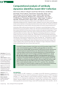 Cover page: Computational analysis of antibody dynamics identifies recent HIV-1 infection