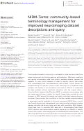 Cover page: NIDM-Terms: community-based terminology management for improved neuroimaging dataset descriptions and query.