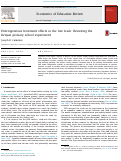 Cover page: Heterogeneous treatment effects in the low track: Revisiting the Kenyan primary school experiment