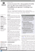 Cover page: Functional variant of the carboxypeptidase M (CPM) gene may affect silica-related pneumoconiosis susceptibility by its expression: a multistage case–control study