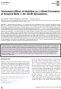 Cover page: Tautomeric Effect of Histidine on β-Sheet Formation of Amyloid Beta 1–40: 2D-IR Simulations
