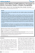 Cover page: Impact of the Method of G6PD Deficiency Assessment on Genetic Association Studies of Malaria Susceptibility