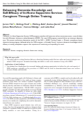 Cover page: Enhancing Dementia Knowledge and Self-Efficacy of In-Home Supportive Services Caregivers Through Online Training.