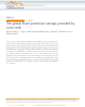 Cover page: The global flood protection savings provided by coral reefs.