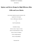 Cover page: Epitaxy and Device Design for High Efficiency Blue LEDs and Laser Diodes