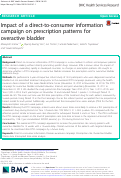 Cover page: Impact of a direct-to-consumer information campaign on prescription patterns for overactive bladder.