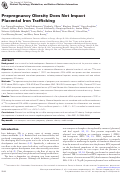 Cover page: Prepregnancy Obesity Does Not Impact Placental Iron Trafficking.