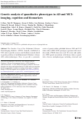 Cover page: Genetic analysis of quantitative phenotypes in AD and MCI: imaging, cognition and biomarkers