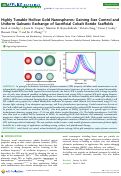 Cover page: Highly Tunable Hollow Gold Nanospheres: Gaining Size Control and Uniform Galvanic Exchange of Sacrificial Cobalt Boride Scaffolds