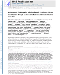 Cover page: A Community Challenge for Inferring Genetic Predictors of Gene Essentialities through Analysis of a Functional Screen of Cancer Cell Lines