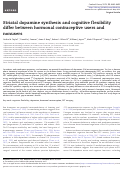 Cover page: Striatal dopamine synthesis and cognitive flexibility differ between hormonal contraceptive users and nonusers