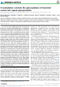 Cover page: O-acetylation controls the glycosylation of bacterial serine-rich repeat glycoproteins