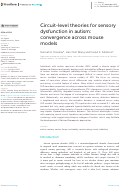 Cover page: Circuit-level theories for sensory dysfunction in autism: convergence across mouse models.