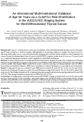 Cover page: An International Multi-Institutional Validation of Age 55 Years as a Cutoff for Risk Stratification in the AJCC/UICC Staging System for Well-Differentiated Thyroid Cancer