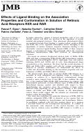 Cover page: Effects of ligand binding on the association properties and conformation in solution of retinoic acid receptors RXR and RAR11Edited by M. F. Moody