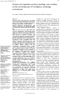 Cover page: Science in Regulatory Policy Making: Case Studies in the Development of Workplace Smoking Restrictions