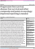 Cover page: Progression-free survival, disease-free survival and other composite end points in oncology: improved reporting is needed