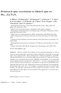Cover page: Frustrated spin correlations in diluted spin ice Ho2-xLaxTi2O7